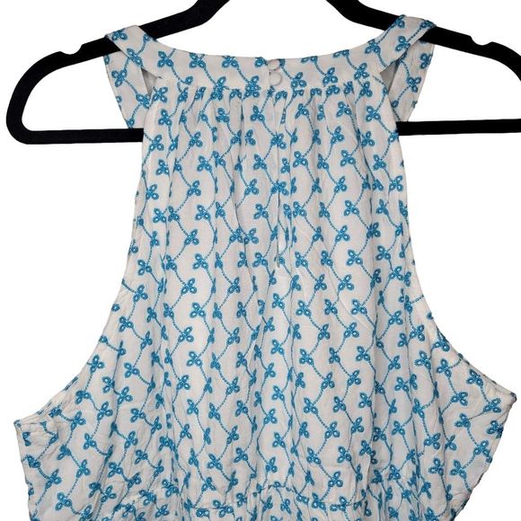 NWT Torrid 2X 18-20 Tiered Babydoll Top, White and Blue - Picture 11 of 11